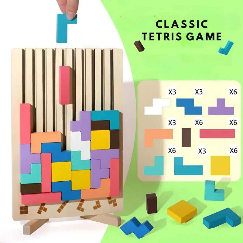 Montessori Wooden Tetris Puzzle