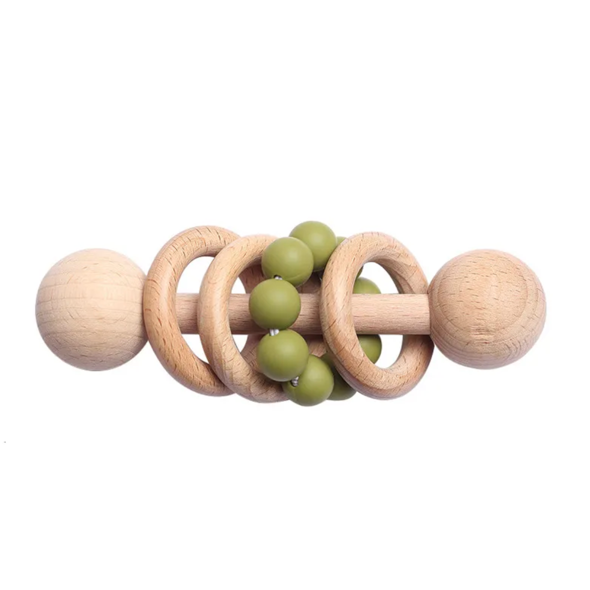 Baby Wooden Rattle With Teething Rings