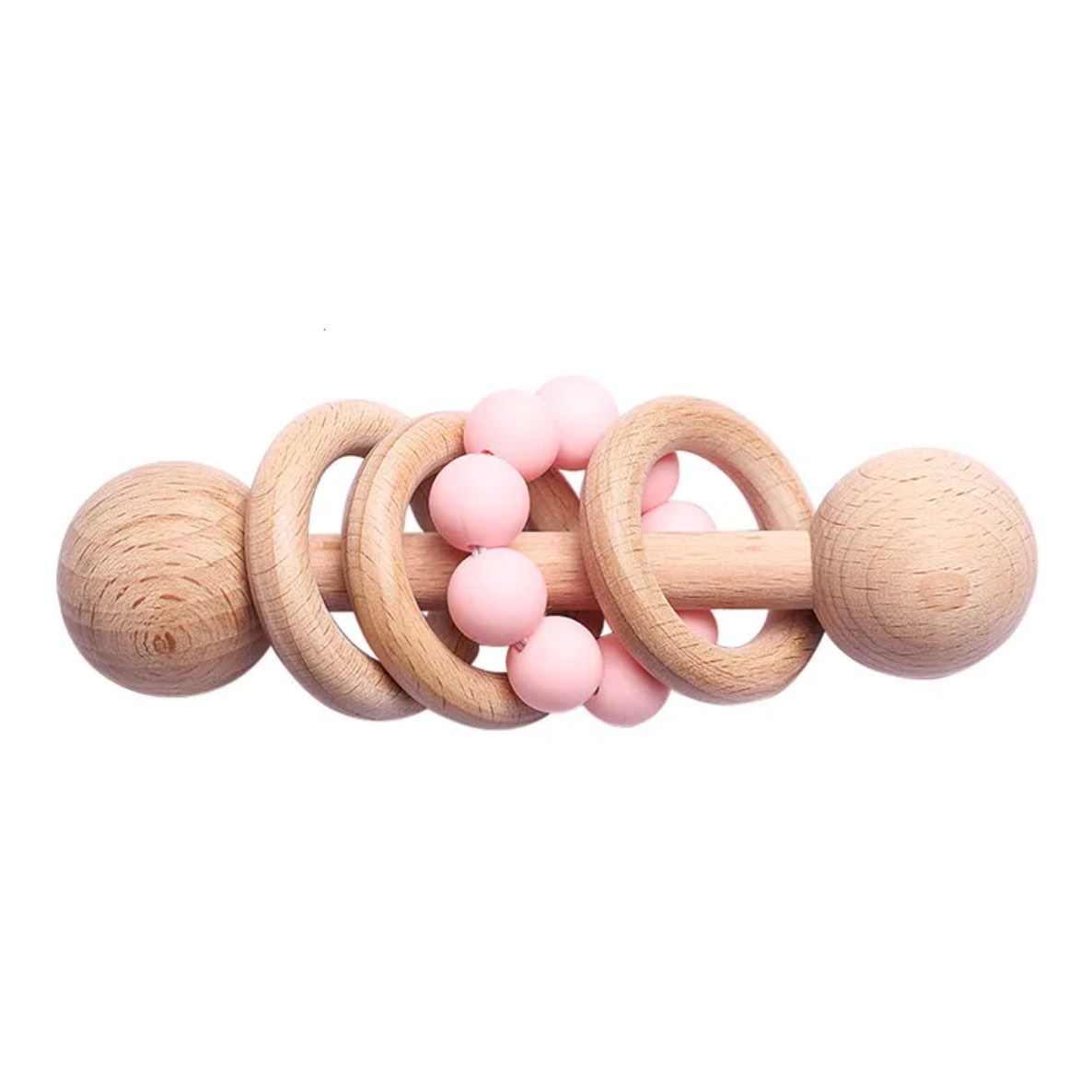 Baby Wooden Rattle With Teething Rings