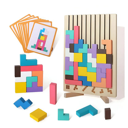 Montessori Wooden Tetris Puzzle
