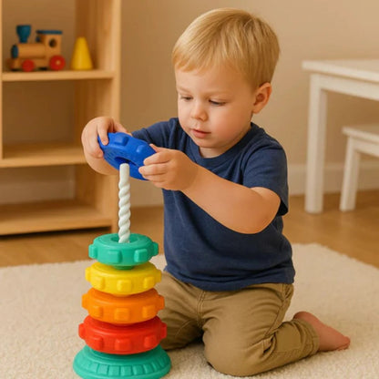 Rainbow Twist Tower - Montessori Kids Toy