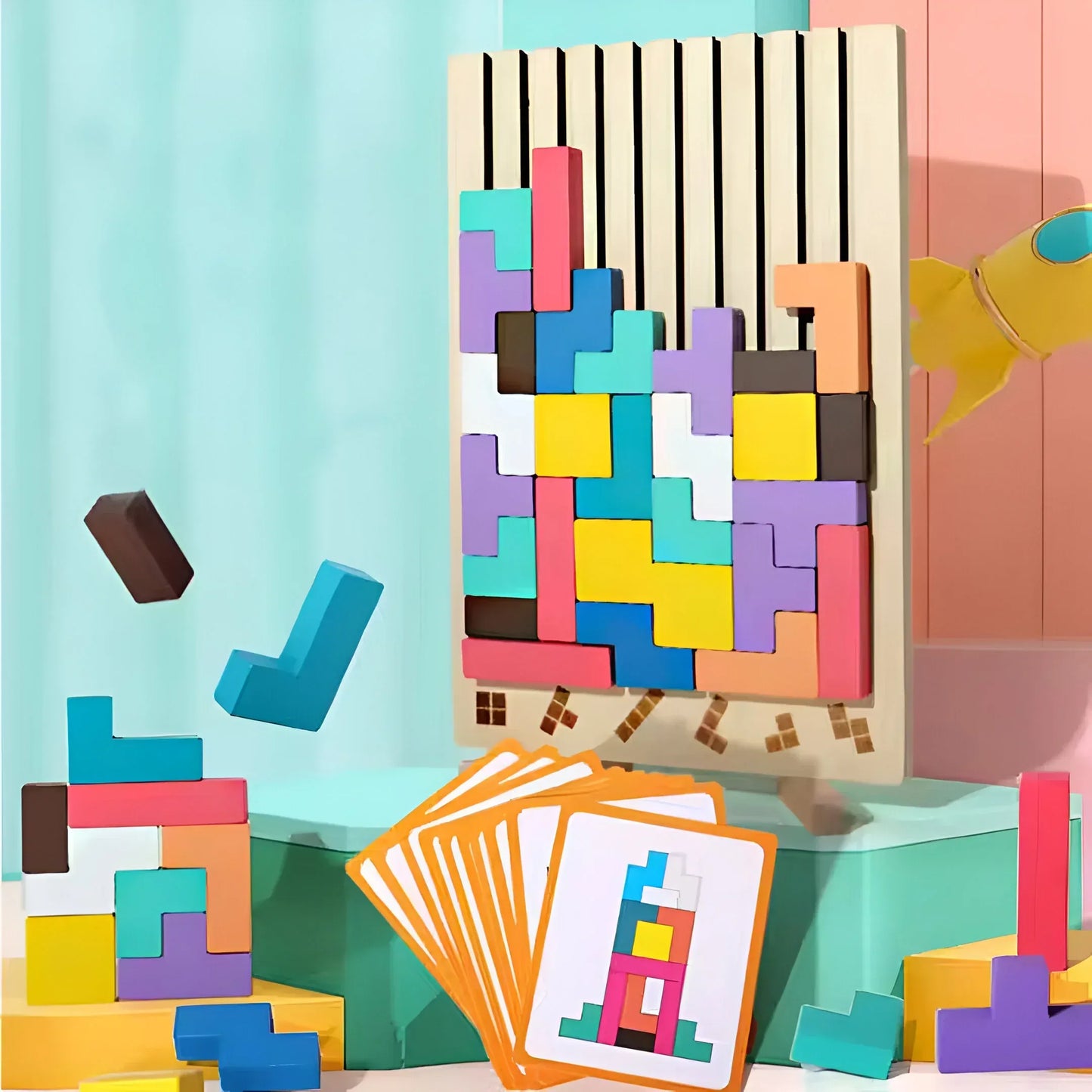 Montessori Wooden Tetris Puzzle